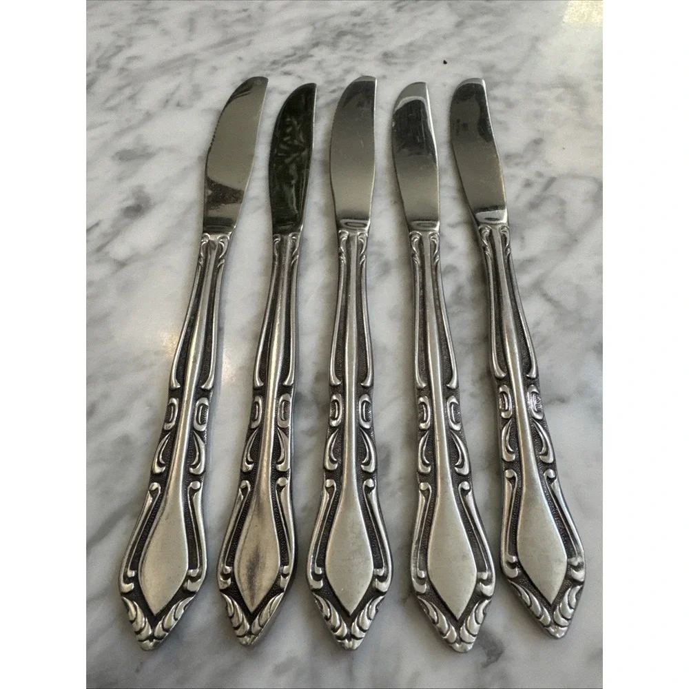 Stanley Roberts Rogers Co Stainless Korea Auberge 5 Butter Knives Satin